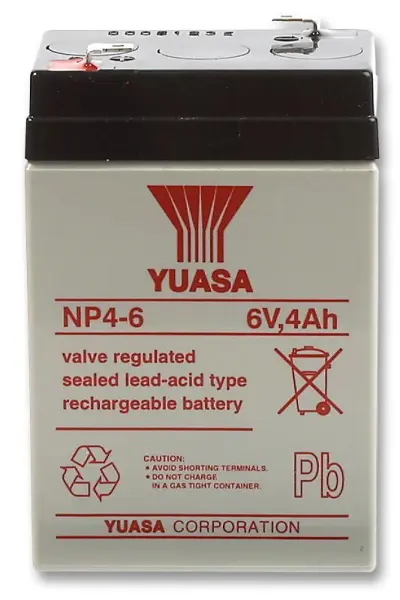Yuasa Batería de Plomo Ácido Sellada Serie NP 6V 4Ah