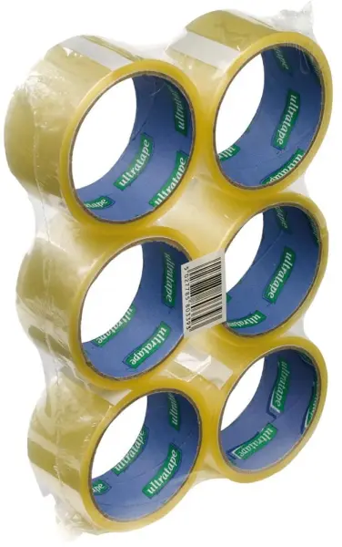 Ultratape Clear Packaging Tape, 48mm x 40m, Pack of 6