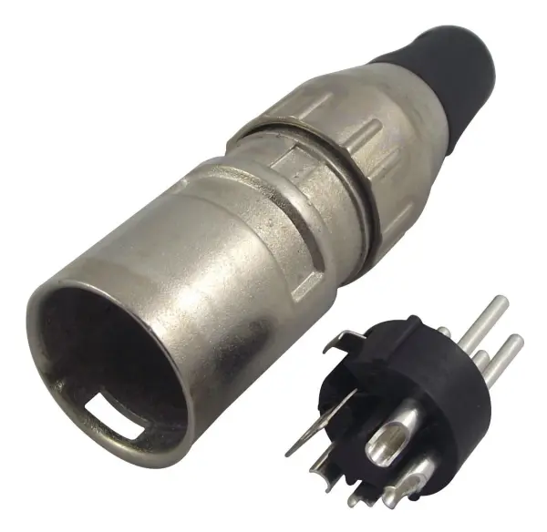 XLR 4 Pin Plug, Silver Contacts, Cable Mount