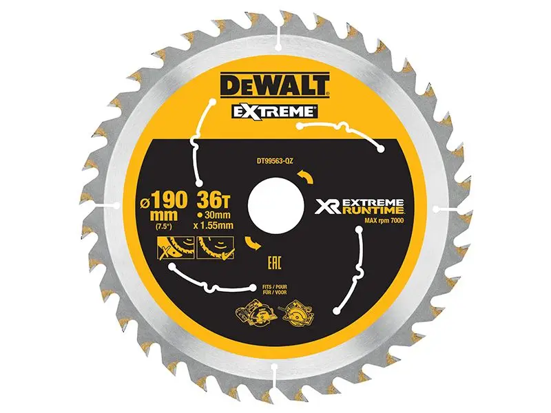 Dewalt XR FlexVolt Kreissägeblatt 190 x 30mm x 36 Zähne