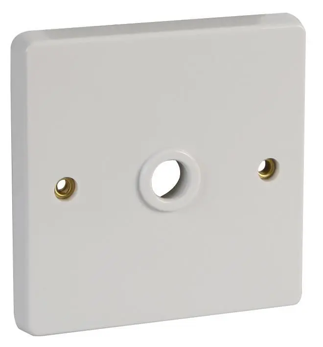 Crabtree 1 Gang Flex Cord Outlet Plate, White, 86x86mm