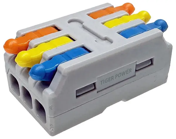 3 Way Quick Wire Inline Lever Lock Terminal Block, 32A, Pack of 5