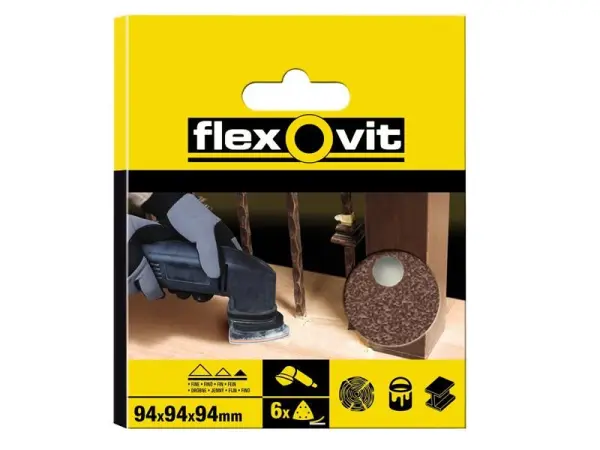 Flexovit Lija con sistema de anclaje hook & loop 94mm - Grano grueso 50G (Pack 