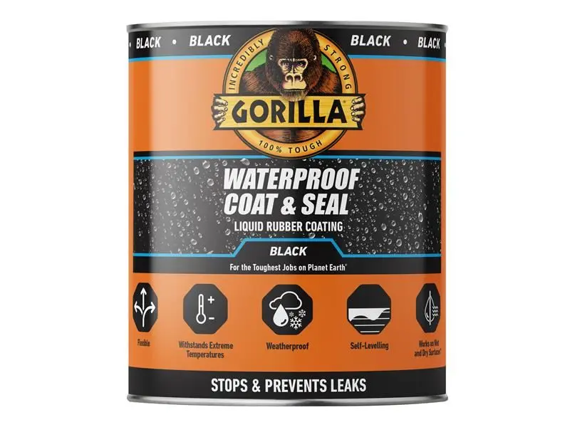 Gorilla Glue - Revêtement d'étanchéité liquide noir imperméable 473ml