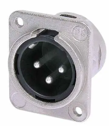 NEUTRIK תקן XLR לפאנל, 3 פינים, חיבור M3, מצופה כסף