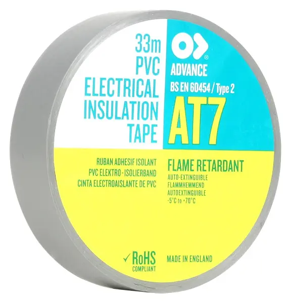 ADVANCE TAPES AT7 PVC Electrical Insulation Tape - Green Grey 19mm x 33m