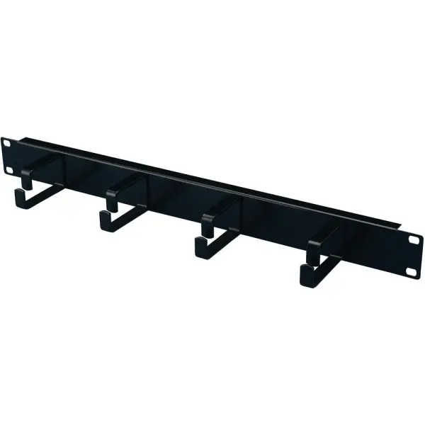 TUK 1U 19-Inch Rack Cable Management Bar with 4 Rings, 483x70x45mm