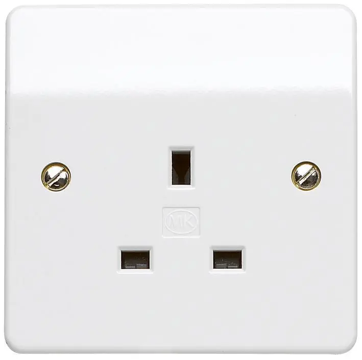 Prise unipolaire non commutée MK Logic Plus, Blanc, 86x86mm