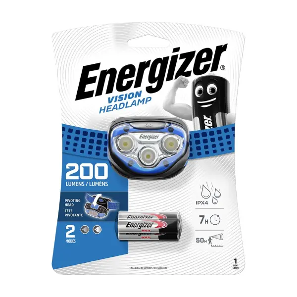 Timco - Lampe frontale Energizer Vision, Bleue, 200 Lumens