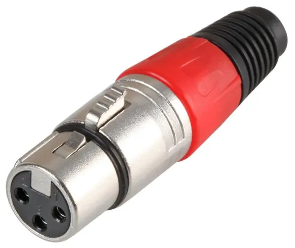 PRO SIGNAL 3-polige XLR-socket, rood, kabelmontage