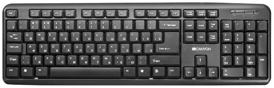 CANYON Teclado USB con cable, Negro, Resistente a derrames
