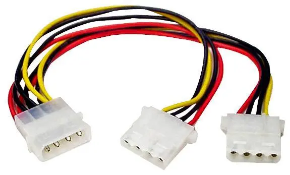 Startech LP4 Male to Dual LP4 Female Y Splitter Cable, 230mm