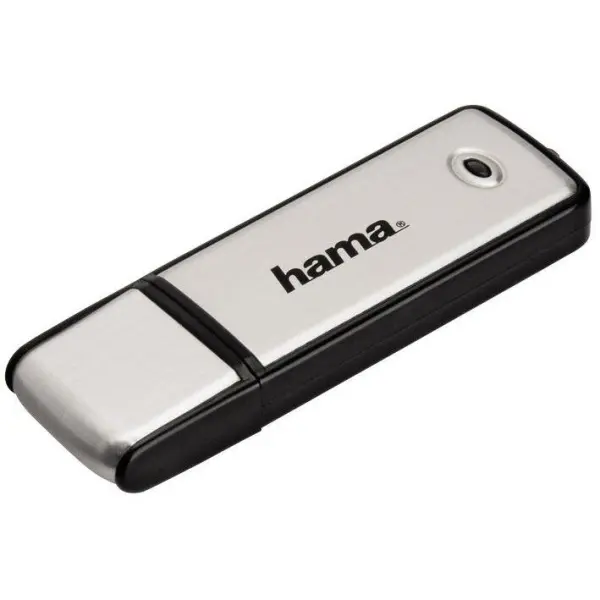 Hama Fancy 128GB USB 2.0 Flash Drive, Black/Silver, Aluminium