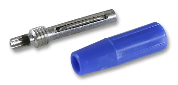 DELTRON ENCLOSURES תקע חשמלי כחול 4 מ״מ, 10A, מצופה ניקל