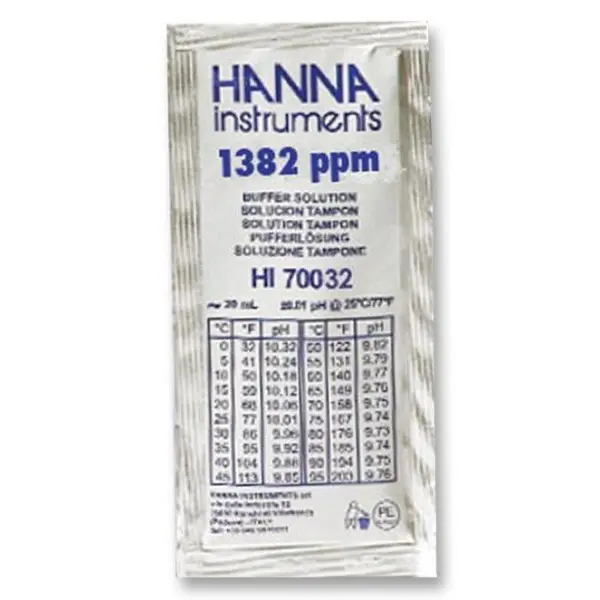 HANNA INSTRUMENTS 1382 ppm TDS Calibration Solution, 25 x 20ml Sachets