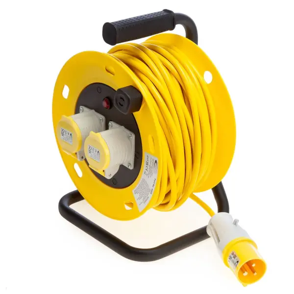 Connexion 4035 110V Cable Reel, 1.5mm, 16A, 25m, 2 Sockets