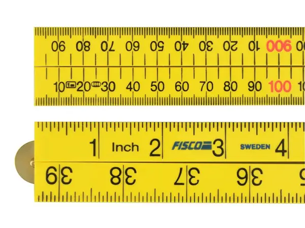 Fisco Yellow ABS Nylon Folding Ruler, 1m / 39in