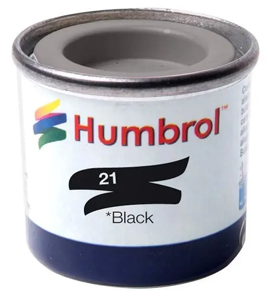 Humbrol Gloss Black Enamel Paint No 21 14ml