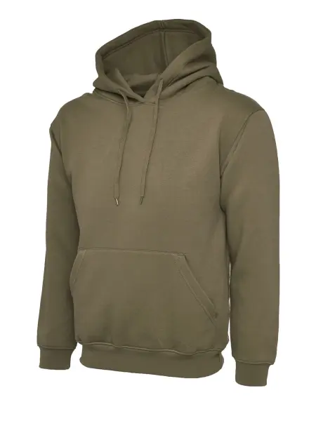 Uneek Classic Hooded Sweatshirt, Military Green, 4XL