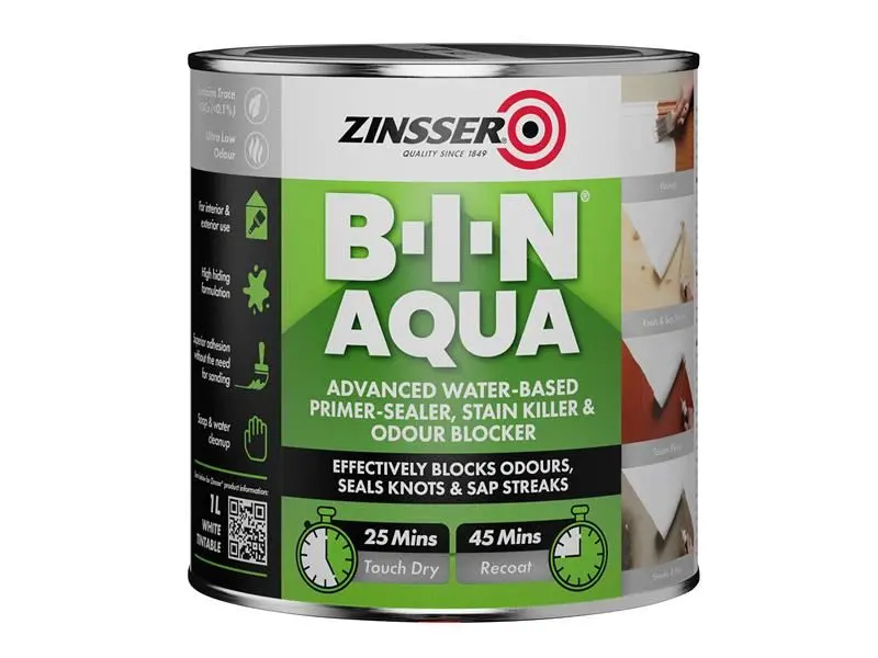 Zinsser B-I-N Aqua 1 Litre Water-Based Primer & Sealer
