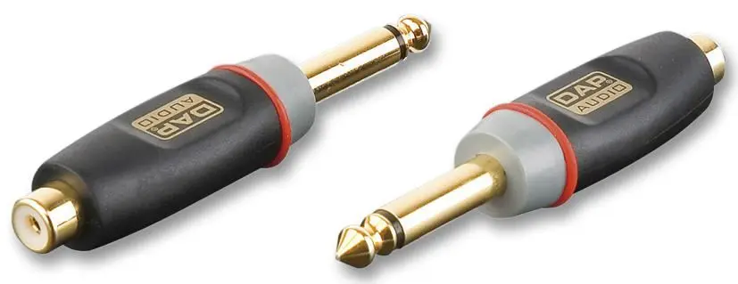 XCALIBER Phono (RCA) to 6.35mm Mono Jack Adaptor, Gold-Plated