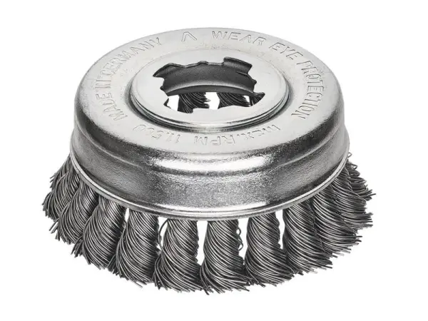 Lessmann X-Lock Steel Knot Cup Brush, 85mm Non-Spark