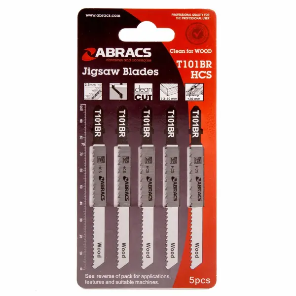 Abracs Lame per Seghetto T101BR per Legno, Confezione da 5