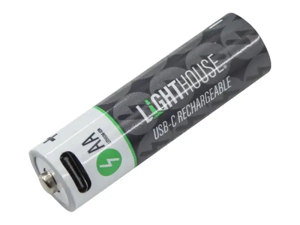 Lighthouse USB-C Rechargeable Batteries - AA, Pack of 4