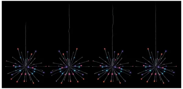 PREMIER - Guirlande lumineuse boule scintillante noire 45cm, 200 LEDs