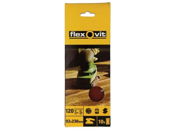Flexovit 80 Grit Medium 1/3 Sanding Sheets, Perforated (Pack of 10)