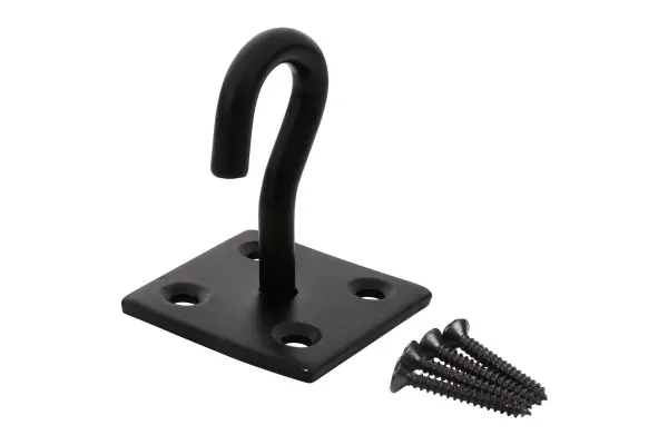 Blue Spot Hook on Plate, Black, 50 mm x 50 mm