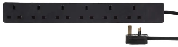 PRO ELEC Multiprise 6 Prises, Câble 7,5m, Noir