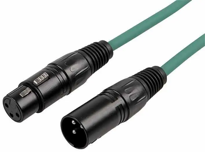 RARAION Cable XLR Macho a Hembra 3 Pines, 1.5m, Verde, Blindado