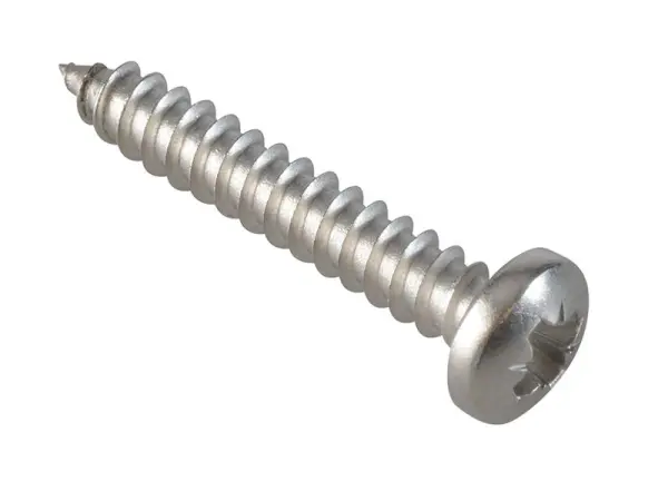 ForgeFix Selbstschneidende Schrauben, Pozi, Linsenkopfform, A2 Edelstahl - 25mm