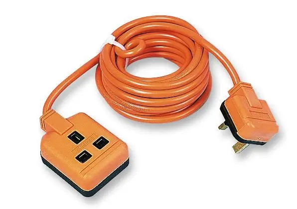 PERMAPLUG - Schwerlast-Verlängerungskabel mit einer Steckdose, 5m orange