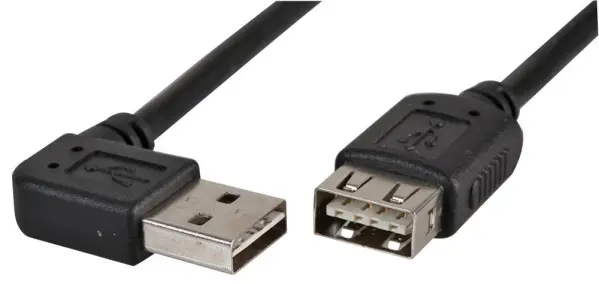 PRO SIGNAL Reversible 90° USB 2.0 A Male to A Female Cable, 2m