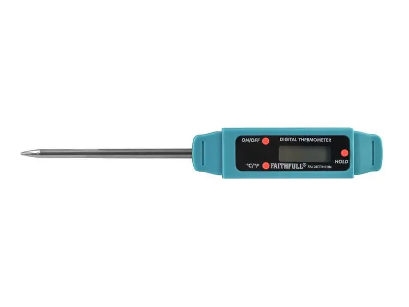 Faithfull Digital Thermometer with Stainless Steel Probe
