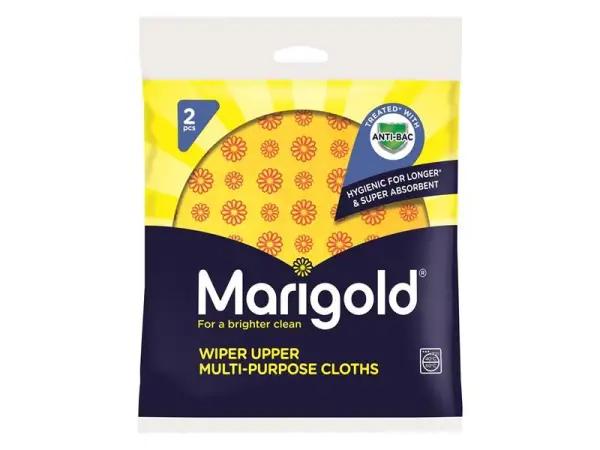 Marigold Wiper Upper Multi-Purpose Cloths, Anti-Bac, Pack of 2 (12 Pack)