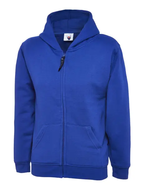 Uneek Classic Full Zip Hoodie for Kids, Royal, Size 9/10 Years