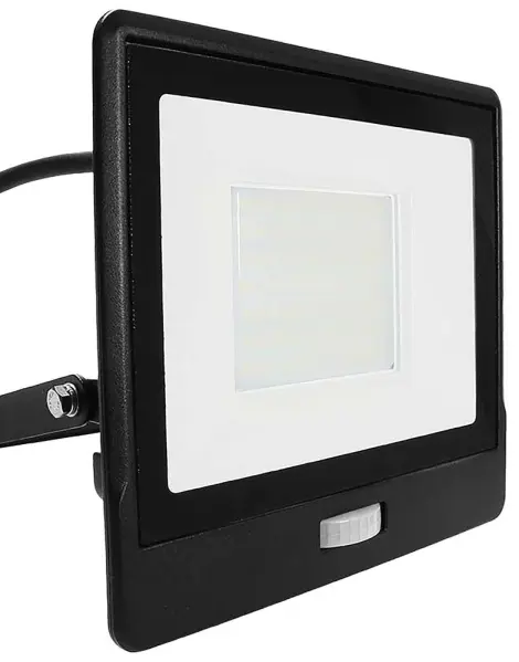 V-TAC 50W LED PIR Floodlight Black 4000lm 6500K