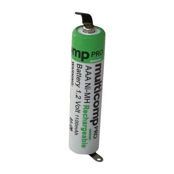Multicomp Pro AAA NiMH Rechargeable Battery Tagged 1100mAh Pack of 1