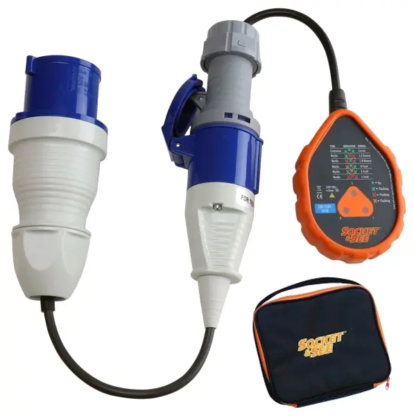 SOCKET & SEE Industrial Socket Tester Kit, 3 Pin - 230V