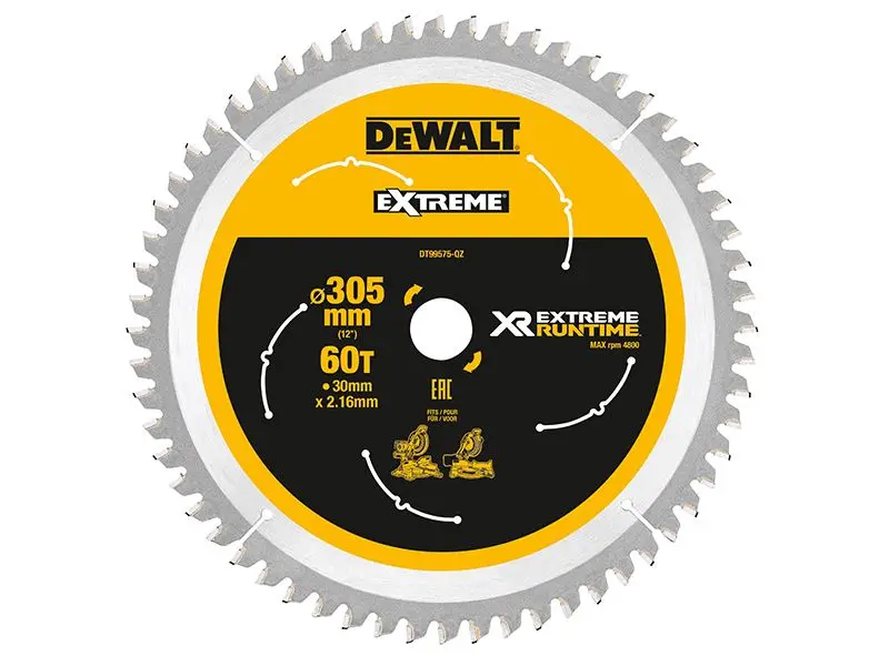 Dewalt XR FlexVolt Λεπίδα Πριονιού Γωνιών 305mm x 30mm, 60 Οδόντες