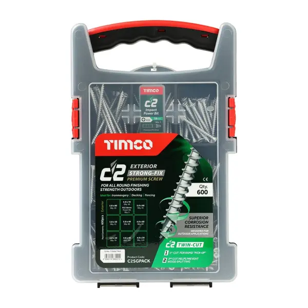 Timco C2 Strong-Fix Vis extérieures multi-usages, PZ, Lot de 600