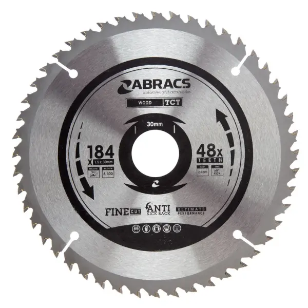 Abracs Lama Seghetto Circolare TCT18448, 184mm x 48D, per Legno
