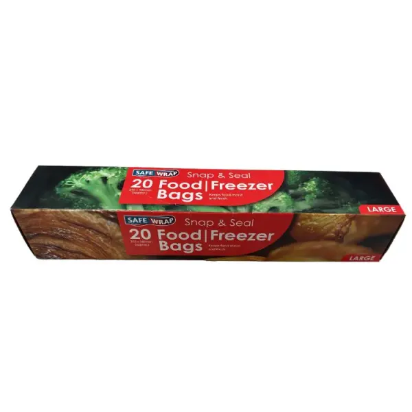 Safewrap Snap & Seal Food & Freezer Bags 10 x 15'', 20 Pack