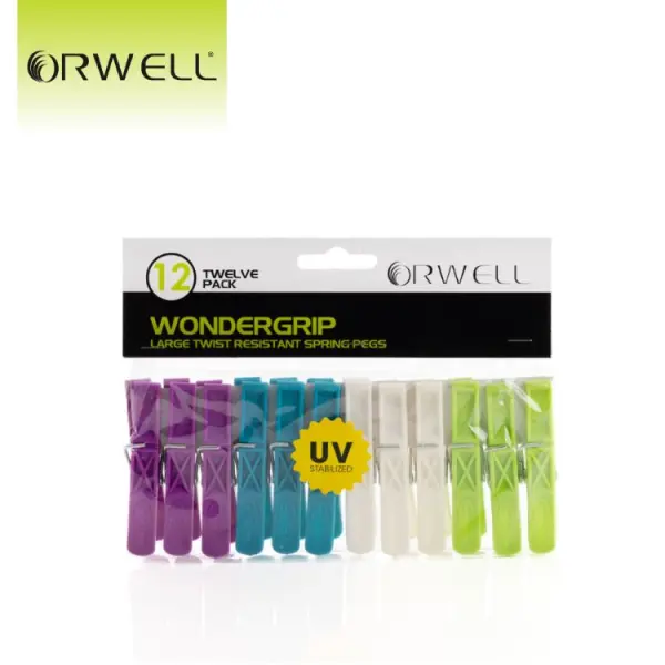 Orwell Wondergrip Spring Clothes Pegs, Pack of 12
