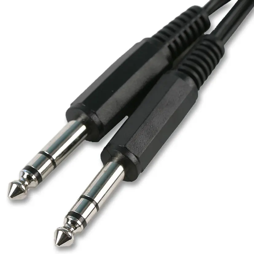 PRO SIGNAL 6.35mm Stereo Jack Plug to Plug Lead, 1.5m Black