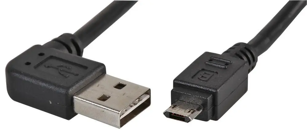 PRO SIGNAL - Umkehrbares 90° USB 2.0 A Stecker auf umkehrbaren Micro USB 2.0 B 