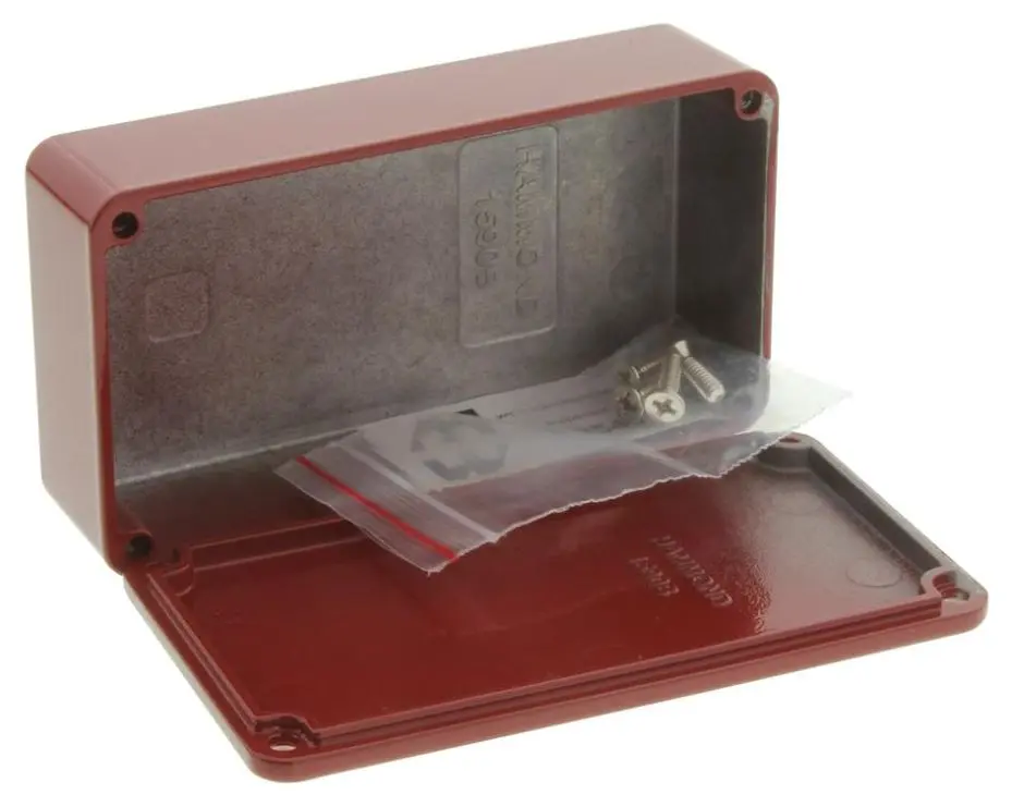 Hammond IP54 Red Stomp Box Aluminium Enclosure - 119x94x34mm
